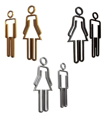 Moderno Criativo Masculino Femenino Wc Banheiro Porta Sinais