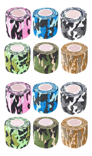 12 Rollos De Cinta Adhesiva A Granel (colores Surtidos Y Cam