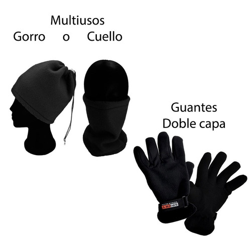 1gorro O Cuello Bandana 1 Guantes Fleece Hombre Termico