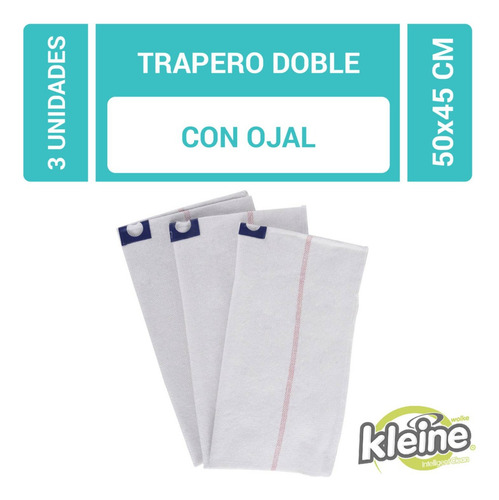 Set De 3 Traperos Dobles 50x45 Cm Afj