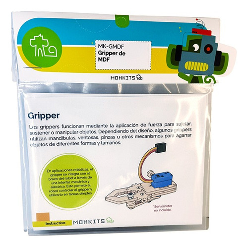 Gripper De Mdf Para Proyectos (no Incluye Servo) Personaje Brazo Robótico