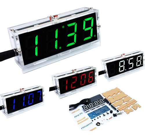 Imagen 3 de 6 de Kit De Reloj Led Digital Control De Luz Temperatura