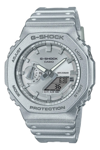 Reloj Casio Gshock Ga-2100ff-8a Antigolpes Sumergible Acero Color de la malla Plateada Color del bisel Plateado Color del fondo Plateado