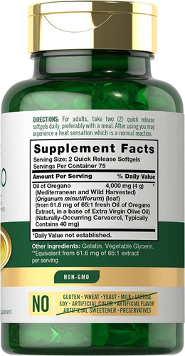 Imagen 2 de 2 de Aceite De Oregano Carlyle 4000mg