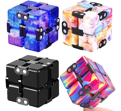 Juego De 4 Paquetes De Juguetes Infinity Cube Para Aliviar E