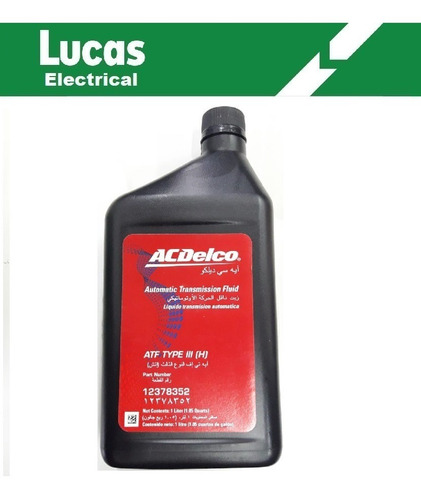 Aceite/fluidina Acdelco Mineral Caja Automatica Atf Iii 1l