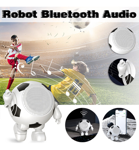 Altavoz Bluetooth Portátil Robot Lindo Pequeño De Acero Auta
