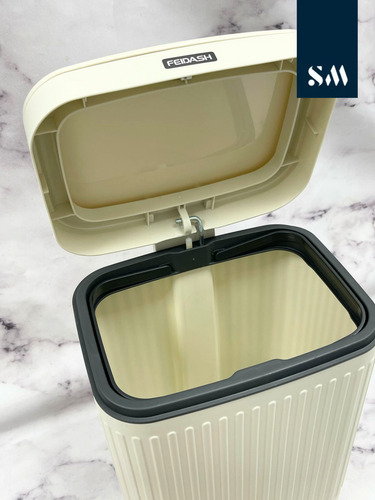 Tacho Basura Cesto Residuo Baño Cocina A Pedal 8lt Beige