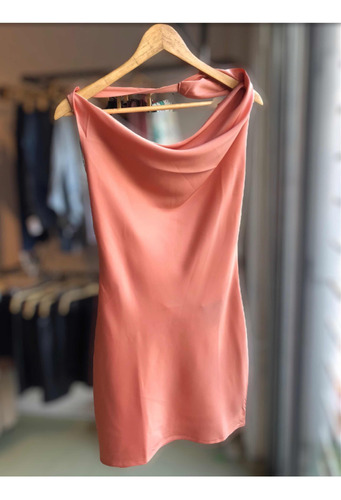 Vestido En Seda Coral Corto Mujer