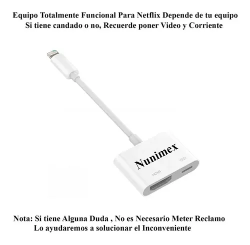 Adaptador lightning a hdmi netflix hotsell