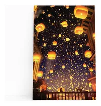 Comprar Quadros Canvas Arte Pinturas Artistas Pintores 100x70cm Cor Noite Balões Armação Borda Infinita