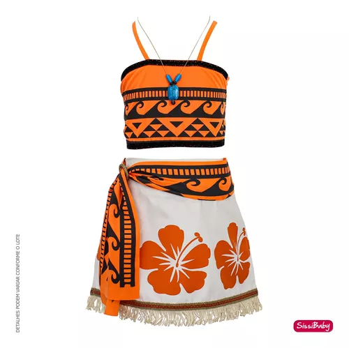 Fantasia Moana com Acessórios  Roupa Infantil para Menina Moana