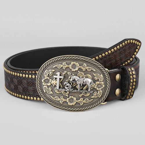 Para (a) Cinturón Vaquero Para Pantalones Con Hebilla De