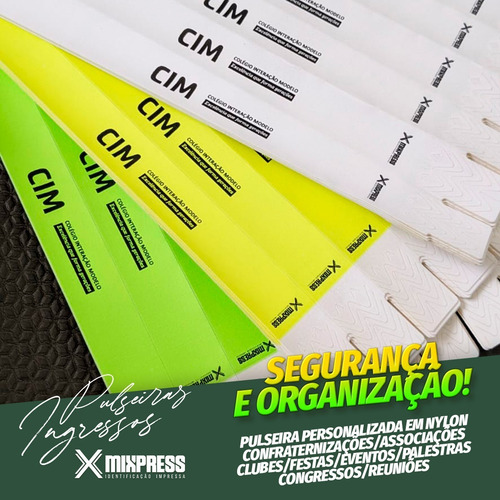 Imagem 1 de 6 de Pulseira Identificação Nylon Impressão Simples . 600 Unids