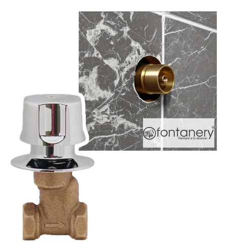 Llave Empotrar Regadera Bronce Maneral Abs Fontanery 30001