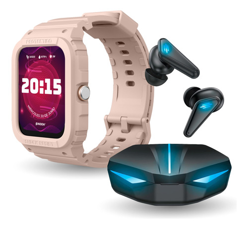 Smartwatch Binden Xtream Reloj Inteligente + Audifonos Dark