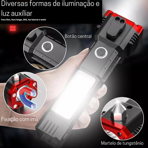 Kit 3 Linterna Tática Militar Indestructible Imã Faca Martel