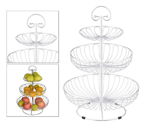 Canasta De Frutas De 3 Niveles Soporte De Canasta De Frutas