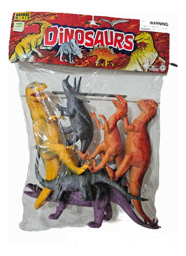 Set Dinosaurios De Goma Grandes Juguete Regalo Bolsa X6