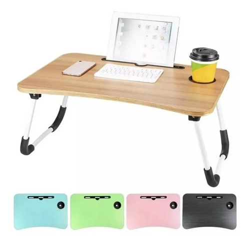 Mesa Cama Pagable Para Notebook Con Bandeja Y Portavaso Xl