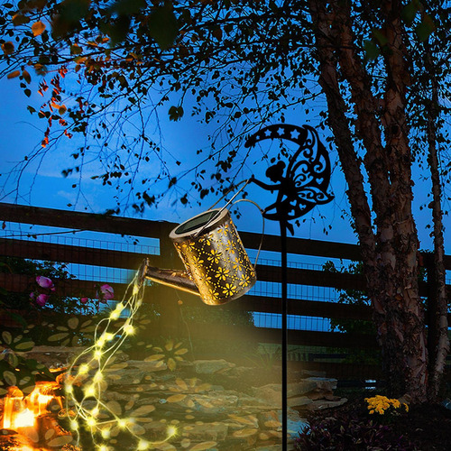 . Riego De Hadas Lata Solar, Luz De Estaca De Jardín,