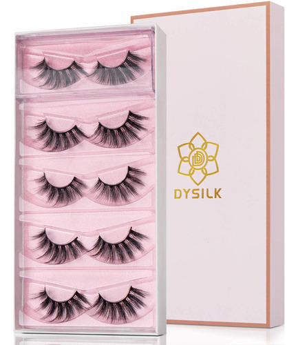 Dysilk Pestanas Postizas De Vison, 5 Pares De Pestanas Posti