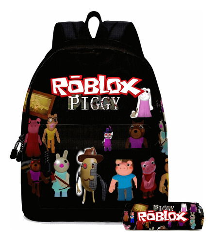 2pcs Roblox Piggy Mochila Escolar Lápices Bolsa Para Estudia