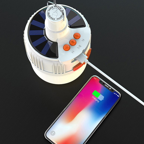 Luz De Audio Solar Bluetooth Portátil Para Tienda De Campaña