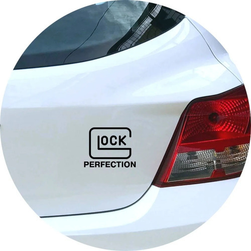 Adesivo Carro Moto Vidro Glock Perfection Segurança Cor Preto