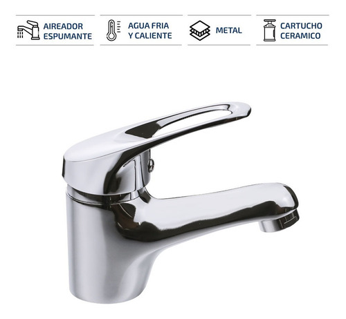 Griferia Canilla Monocomando Baño Y Vanitory Metal Lavatorio