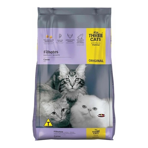 Three Cats Original Gatitos Kitten Carne 1 Kg