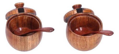 Zz Caja De Sal De Madera Para Condimentos, Recipiente
