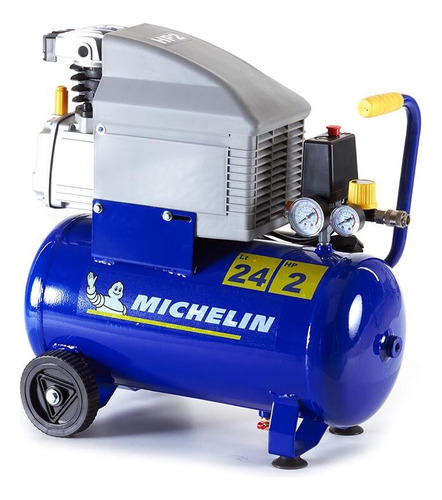 Compresor de aire eléctrico portátil Michelin MB2420 bifásica 24L 2hp 220V azul