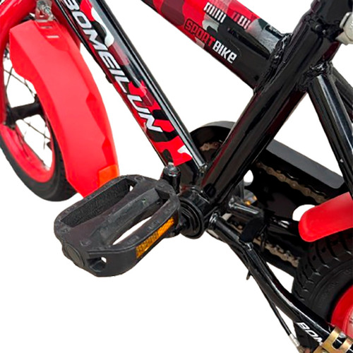 Bicicleta Infantil R12 Con Ruedas De Entrenamiento Y Canasta Negro 14 "