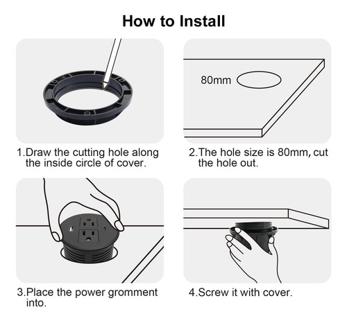 Tira De Alimentación De Computadora Ojales Usb C Total...