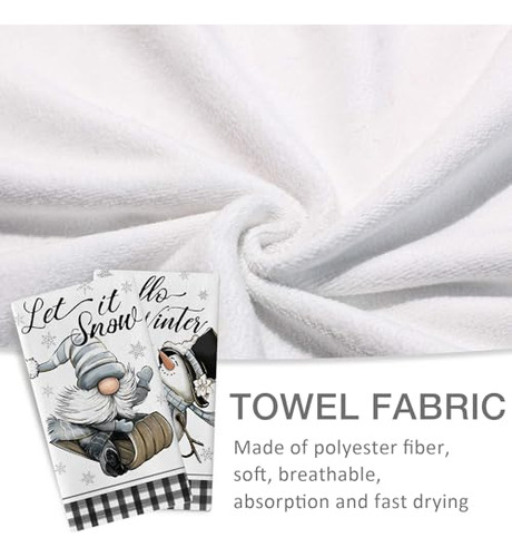 Toalla De Cocina A Cuadros De Búfalo Con Estampado De Muñeco