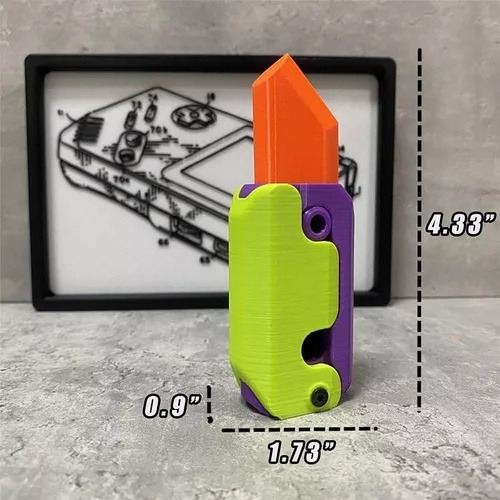 2 Piezas Cuchillo De Plástico Con Juguete Fidget Impreso En