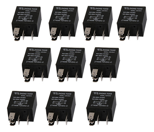 10 Coche Camión Automotriz Dc 12v 20a / 30a Amp Spdt 5 Pin