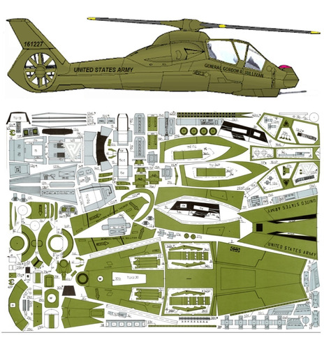 Helicoptero Rah-66 Comanche 1:33 / Papercraft (envio X Mail)