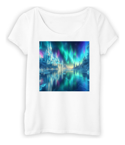 Remera Mujer Castillos De Cristal Aurora Boreal Hielo