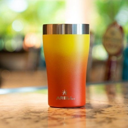 Imagem 4 de 9 de Copo Térmico De Cerveja 500ml Laranja Sunset - Arell