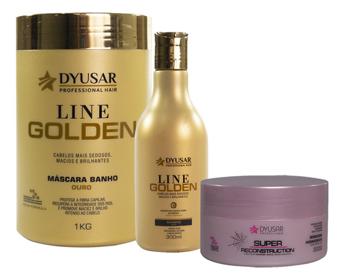 Kit Cabelo Shampoo 300ml E Máscara 1 Kg E Reconstrução 300g