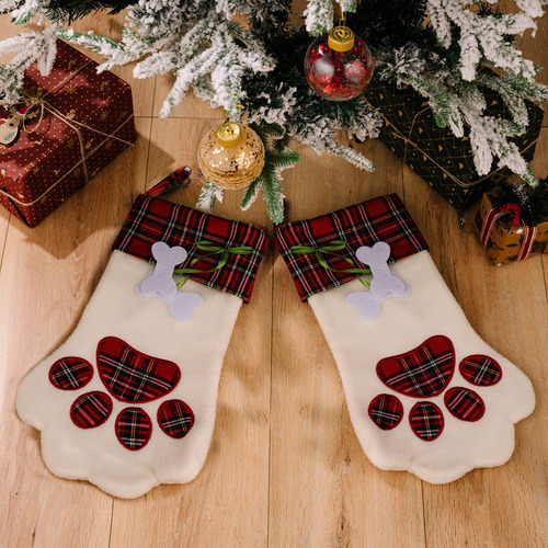 Calcetín Navideño Para Perros, Bolsa De Golosinas Con Estamp