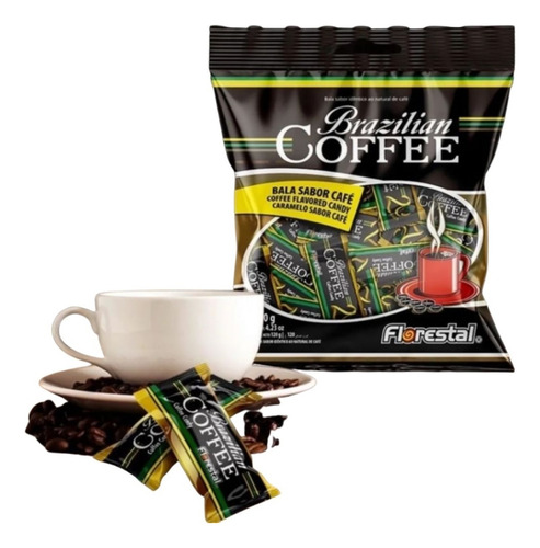 Kit 2 Pacotes 1 kg Bala Dura Café Florestal Brazilian Coffee