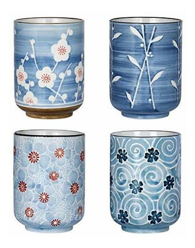 Tazas De Té De Cerámica Japonesa Sunddo 11 Oz - Juego De 4