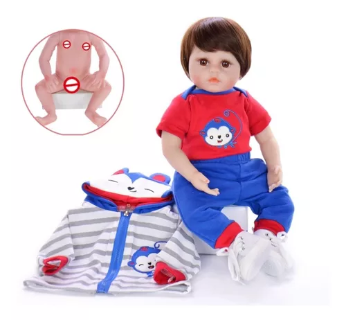 Boneca Bebê Reborn Com Corpo Inteiro Silicone Toque Macio