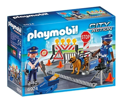 Playmobil City Action Control De Policia 6924 Perro Muñeco C