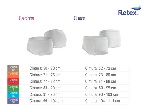 Cueca P/ Incontinência Urinária Retex - Gg