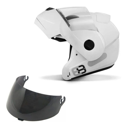 Capacete Ebf E8 Solid Robocop Preto Brilhante + Viseira Fume