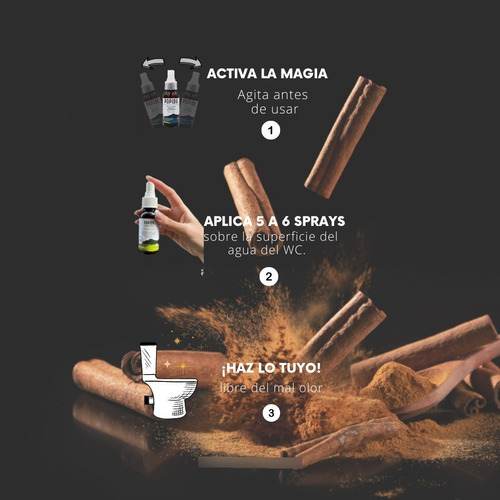 Imagen 4 de 7 de Spray Aromatizante De Baño Wc Popidu Elimina Mal Olor Canela